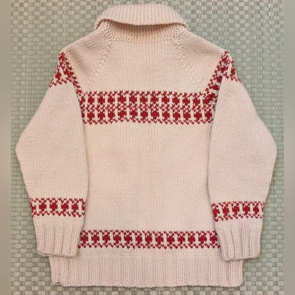 Vintage Hand Knit Mary Maxim Cowichan Style Wool Sweater Size Small - Picture 2 of 7